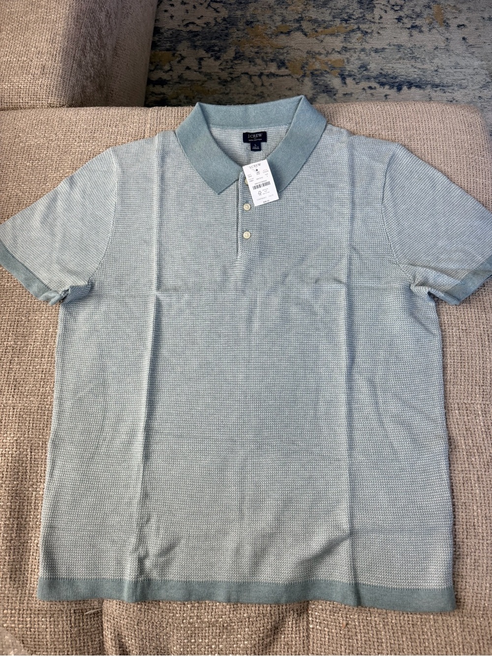 J. Crew Men's Pale Textured Polo